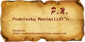 Podolszky Maximilián névjegykártya
